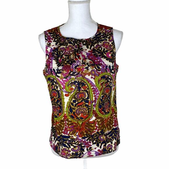Talbots Tops - Talbot's Sleeveless Top Size 8P Purple Medallion